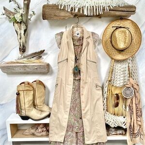 Trendy Safari VERSACE Versus collection dress/long vest vintage YTK  RETRO VIBE
